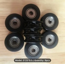 Nylon Pulley Wheel (9-pack)  Nylon Pulley Wheel 25mm Dia x 8.5mm M5 Hole
