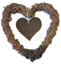 Hand crafted wicker heart - hand,