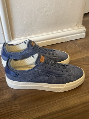 Santoni denim blue suede - denim,