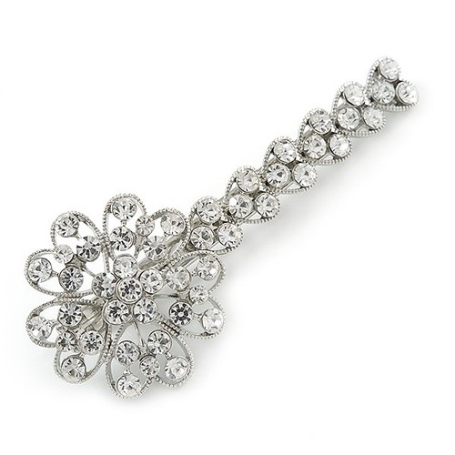 Large clear crystal flower - large,