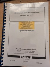 Racal RA-1792 Rx Operators