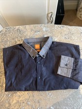 Boss Shirt XXL SlimFit Dark blue With Contrast Collar & Cuffs Boss orange range 