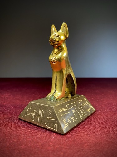 Vintage brass egyptian - brass, bastet