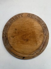 ANTIQUE CARVED WOODEN BREADBOARD - THE STAFF OF LIFE - BREAD BOARD