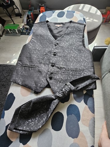Boys waistcoat with tie grey - boys,