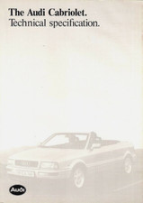 Audi Cabriolet 2.3E Specifications 1992-93 UK Market Foldout Brochure