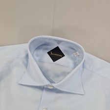 Billionaire Couture Mens Shirt Light Blue Large 16 Cotton Button Up