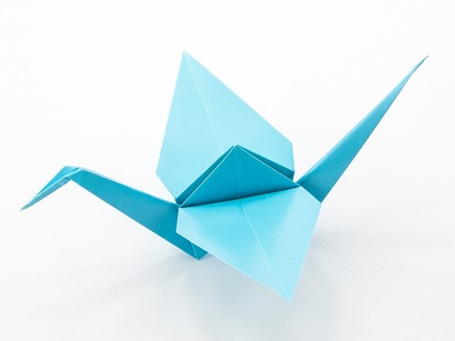 Origami crane paper figure