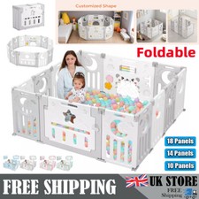 10 18 Panels Foldable Baby Playpen Kids Child Indoor Safety Activity Center Toy