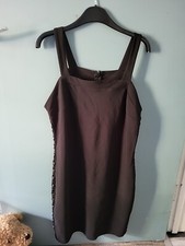 BNWT River Island Size 14 Black Sleeveless Bondage Dress Goth Alt (624/122/v)