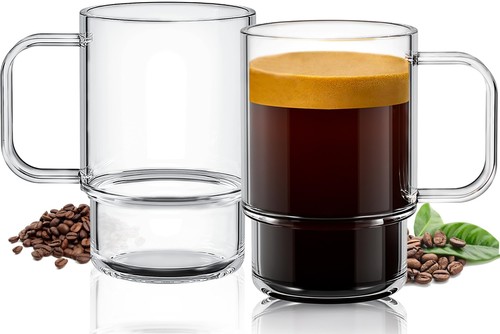 22oz stackable glass mugs with - stackable,