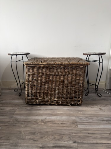 Vintage wicker storage trunk - vintage,