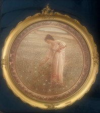 Beautiful Art Nouveau Period Gilt Framed "Flowers in the Field Print c.1900