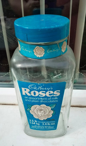 Vintage glass cadburys roses