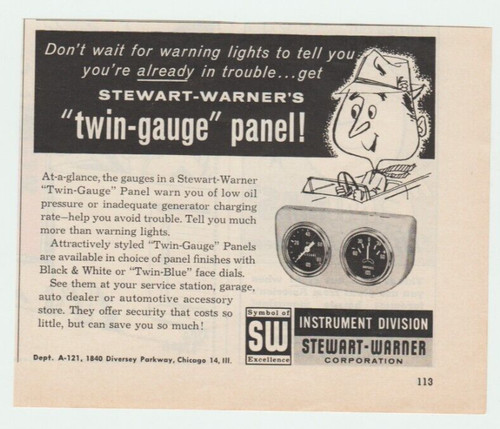 Stewart warner twin gauge - stewart-warner's, twin-gauge