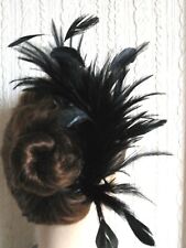 black feather comb fascinator millinery wedding hat x