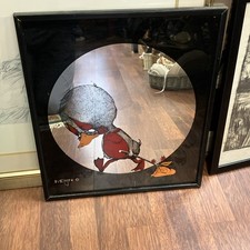 Vintage Kitsch 1970’s Melvyn Sad Duck Mirror Original Art Work Framed