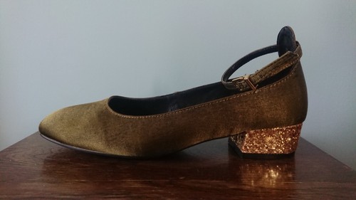 Green satin party shoes - m&s,