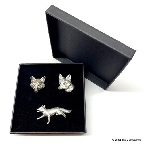 Red fox brooch box set - red,