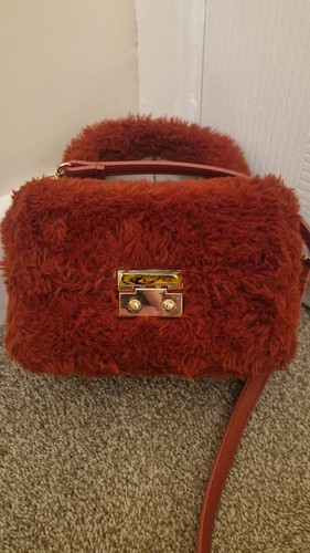 Topshop burgandy faux - burgandy, fur