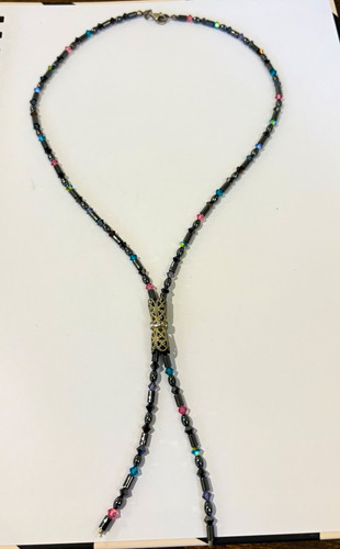 Black multicolour glass beaded - multicolour,