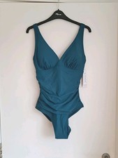 DKNY Swimsuit Teal UK12 Swimming Costume Tummy Control Underwired Padded BNWT