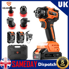 1500RPM 21V Brushless Cordless Drill Driver Keyless Chuck High Power + 2 Battery