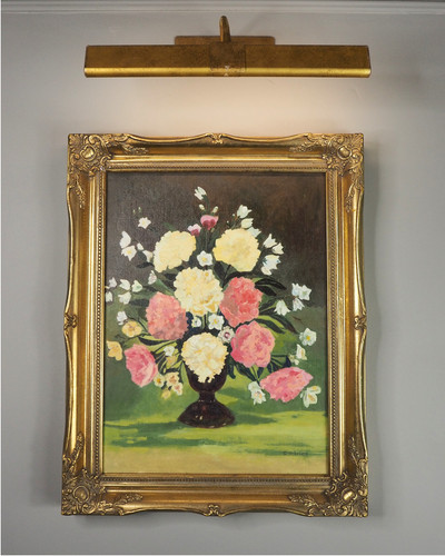 Vintage signed floral oil - vintage,