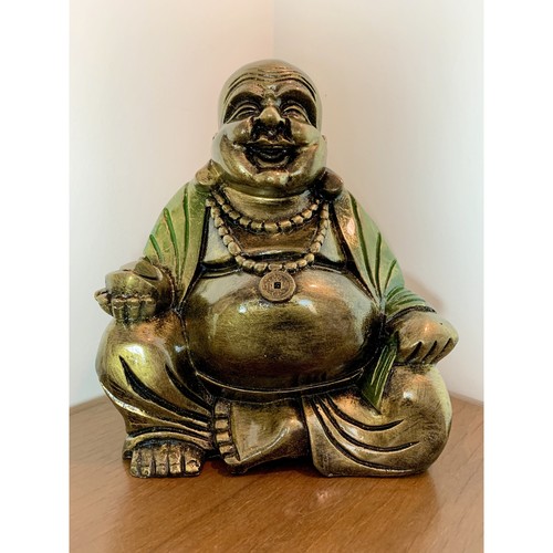 Gold resin buddha - resin, laughing