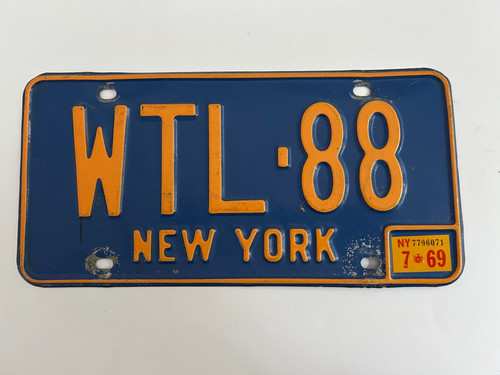 1969 new york license plate - york,