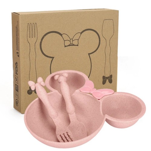 3pcs kids wheat straw dinner - wheat,