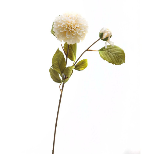 White dahlia stem artificial - white,