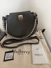Mulberry Iris Mini Hobo Charcoal Heavy Grain Leather Excellent Condition