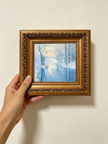 Winter river woods - river,