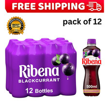 Ribena Blackcurrant Juice Drink 500Ml - Multipack of 12 | Real Fruit | Rich in V