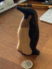 Hand Made Wooden Penguin