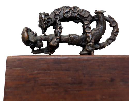 Miniture bronze mayan replica - miniture,