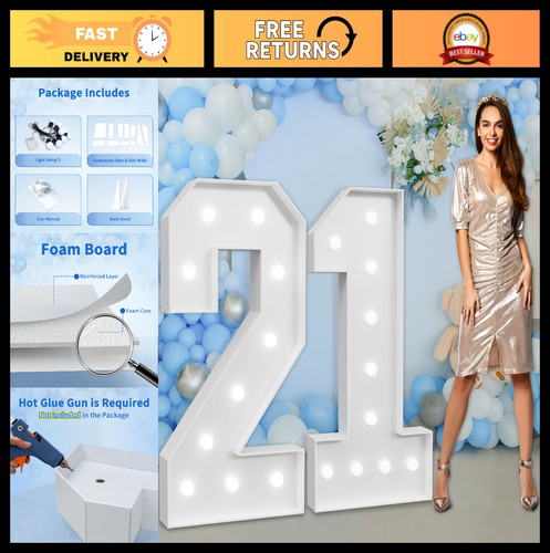 21st birthday marquee numbers - birthday,