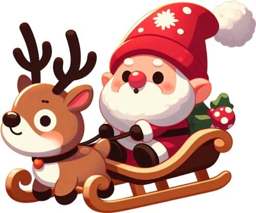 Christmas santa gnome - santa, reindeer