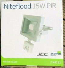 JCC JC45121 Niteflood 15w LED  in WHITE/SILVER with built in PIR
