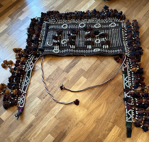 Large antique camel bag - bag, /