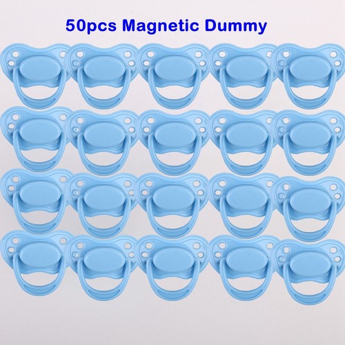 50x blue magnetic pacifiers - blue,