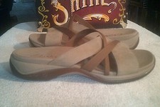 Clarks Springers Brown Leather Slip On Open Toe Sandals 77213 Womens US 8M