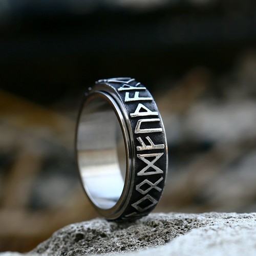Viking rune ring titanium - viking,