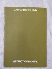 GARRARD SP.25 MkII  Record Deck INSTRUCTION MANUAL Vintage