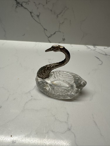 Swan silver glass - silver, salt