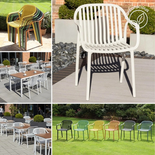Stackable cream outdoor chair - outdoor,