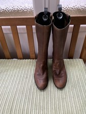 Ecco Women's Brown Leather Knee High Riding Boots, Size 7