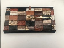 Hilmar Snake Skin Patch Black Leather Clutch Bag And Matching Purse