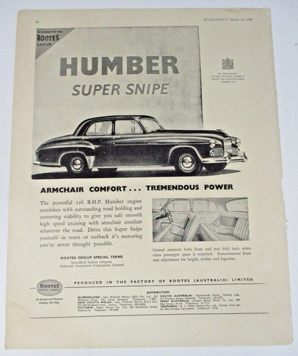 Humber super snipe rootes - super,